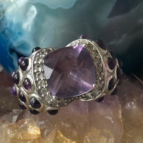 Gorgeous amethyst, sterling silver chunky ring - Picture 2 of 13
